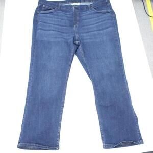 Denim & Co. Jeans Women's‎ 26 Blue Cotton High-Rise 5-Pockets Zip Fly Wide Leg